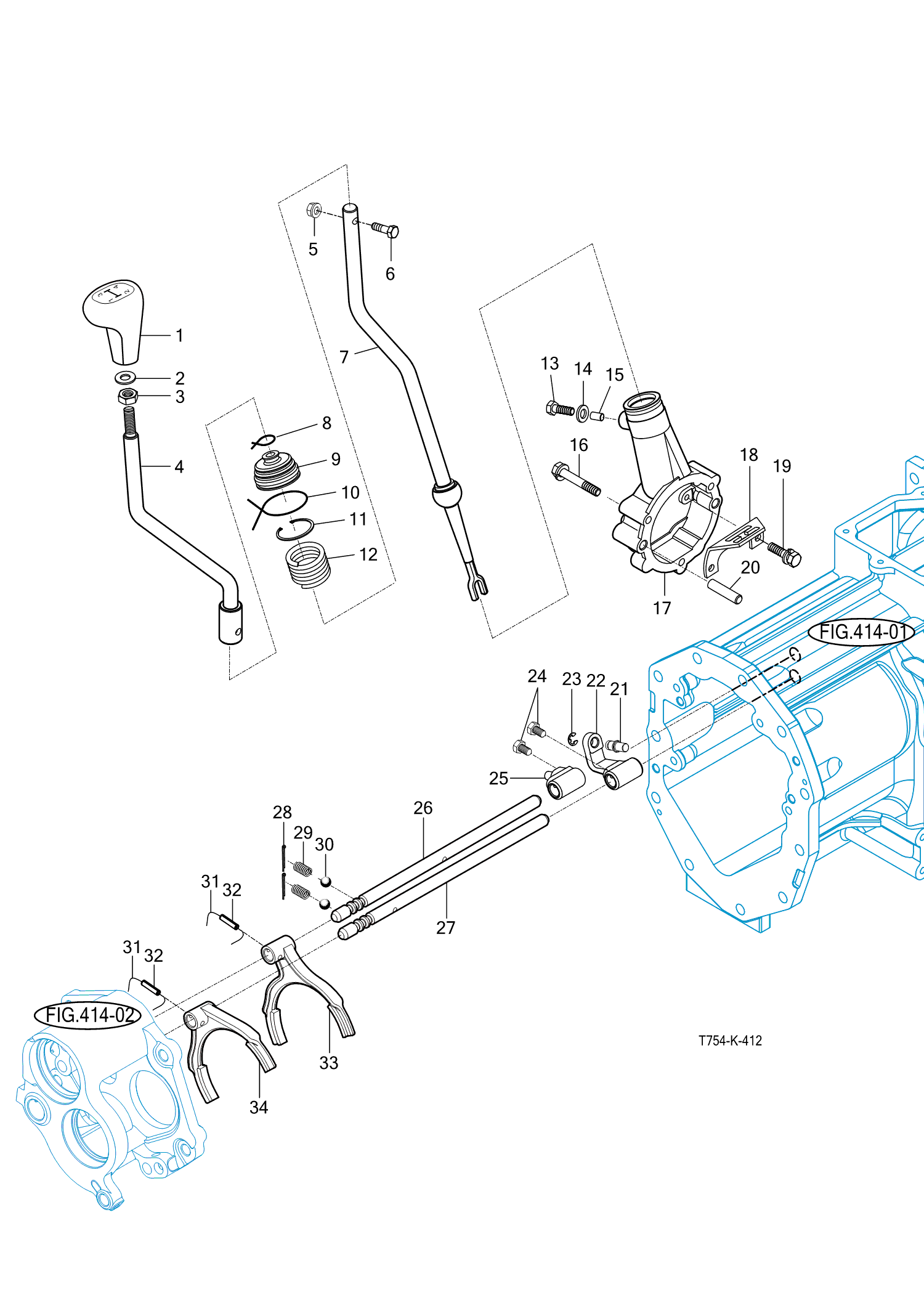 412 - MAIN CHANGE LEVER