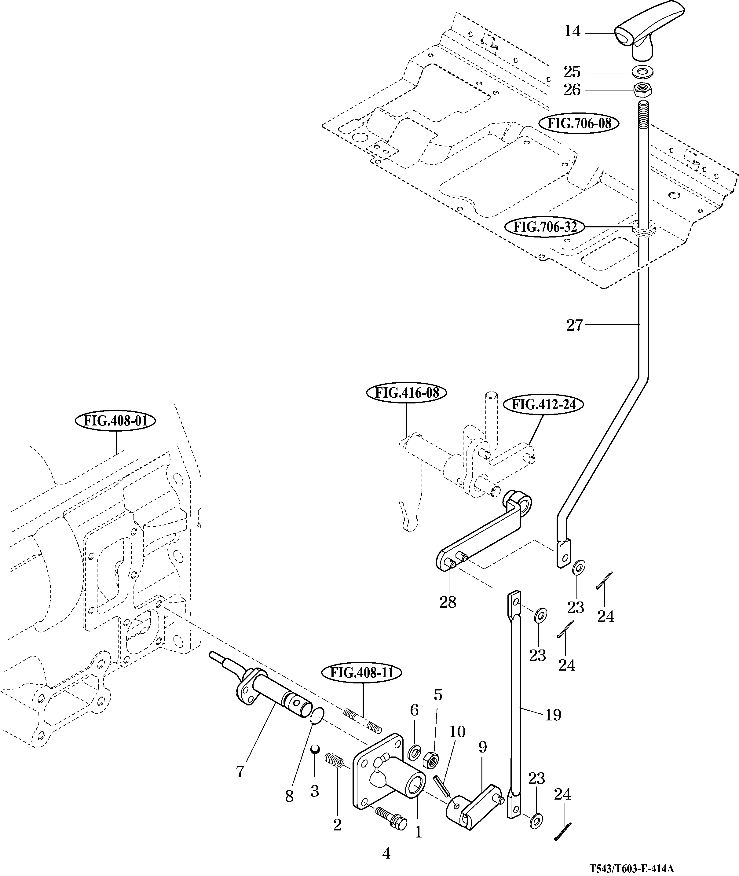 414A - 4WD CHANGE LEVER