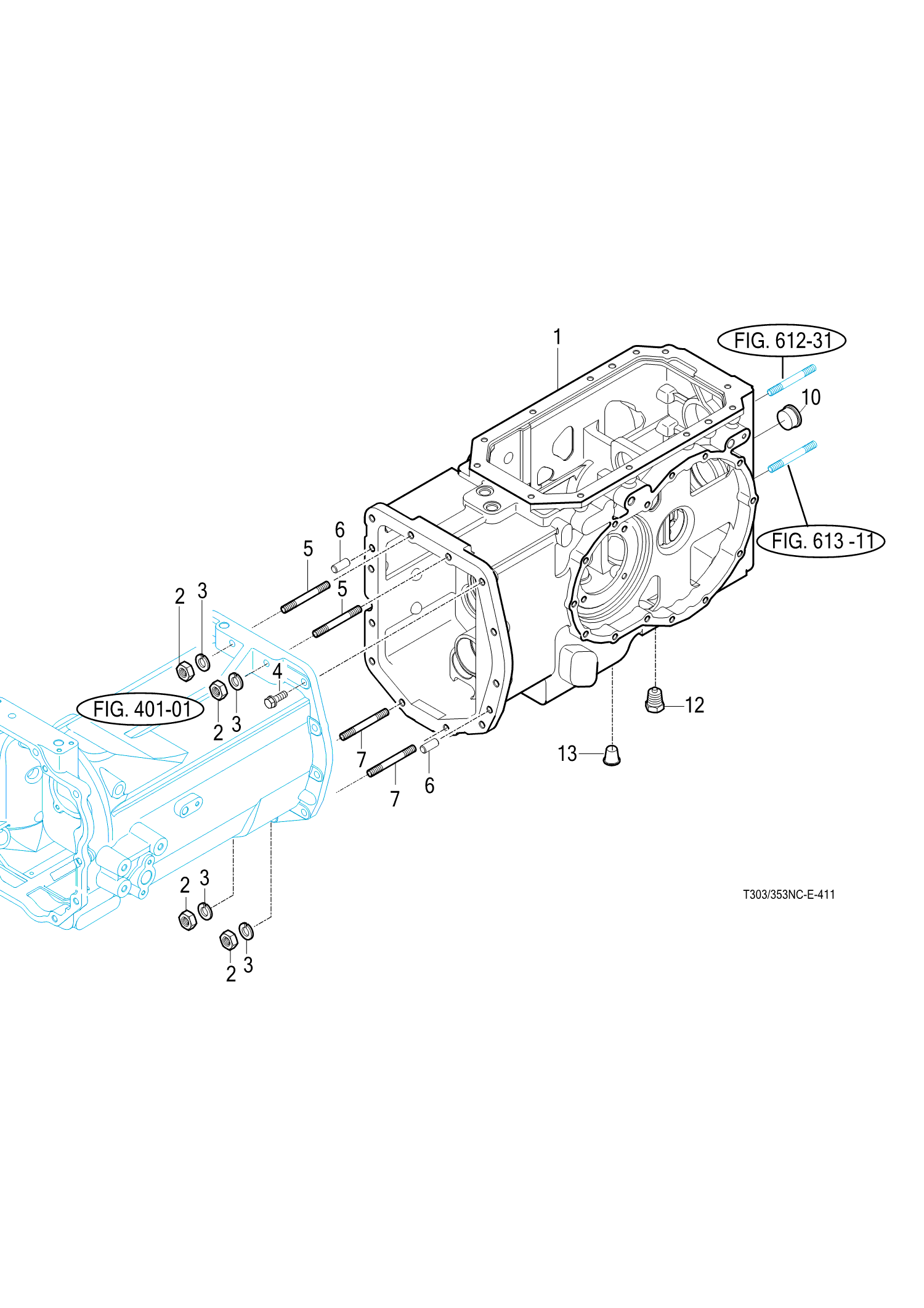 411 - TRANSMISSION REAR CASE