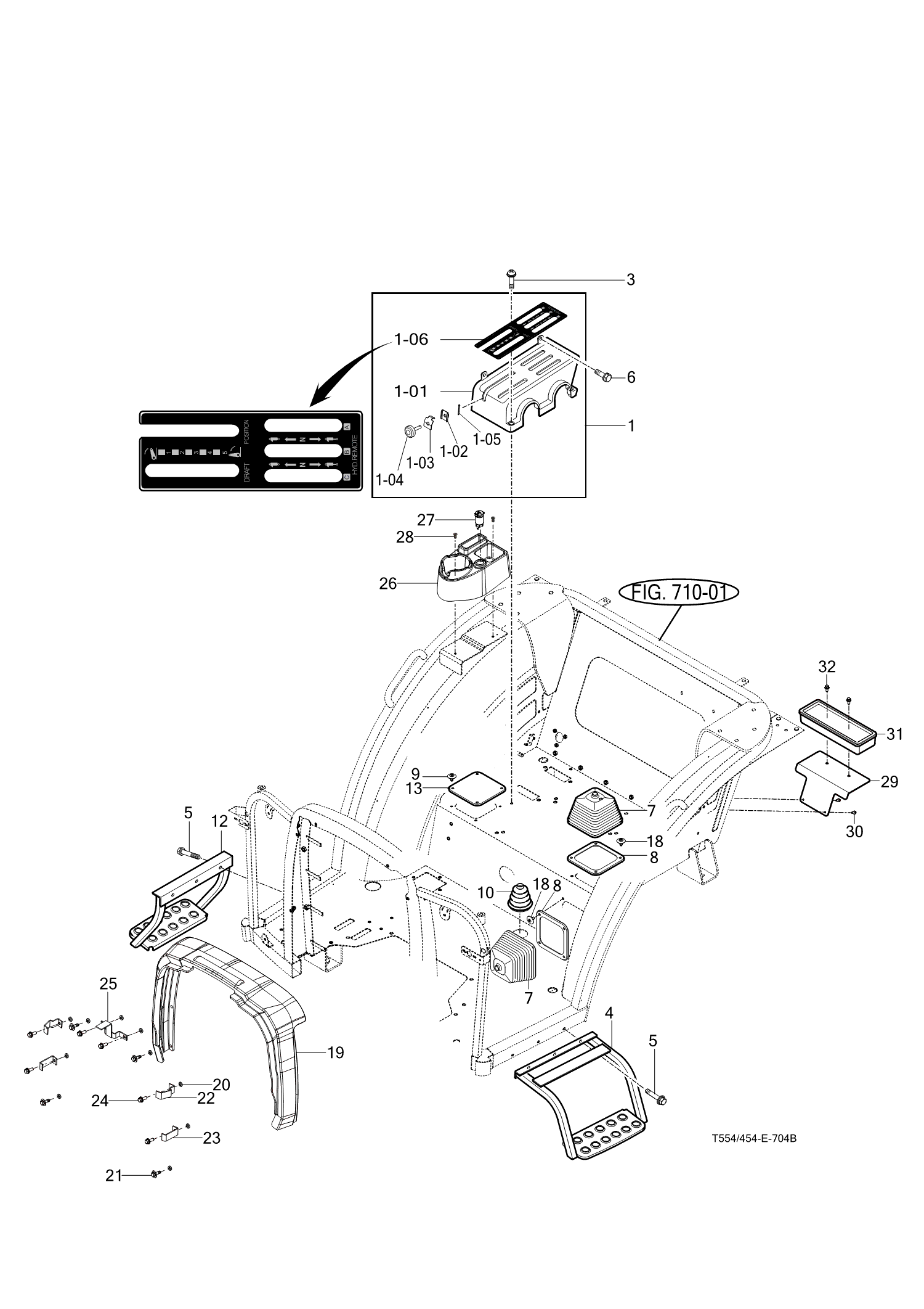 704B - LEVER COVER & STEP-NON CAB