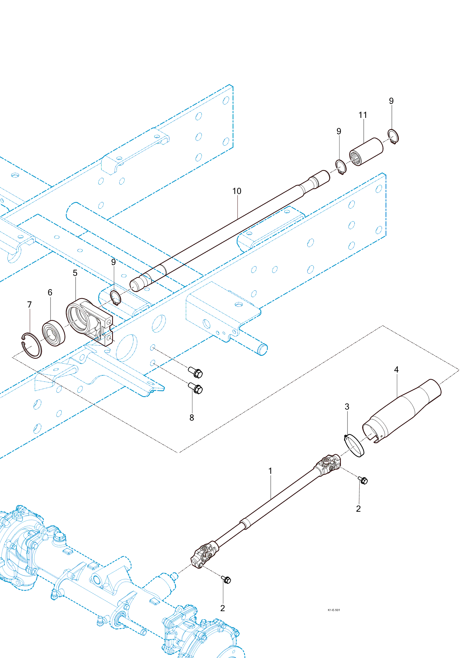 501 - FRONT DRIVE SHAFT