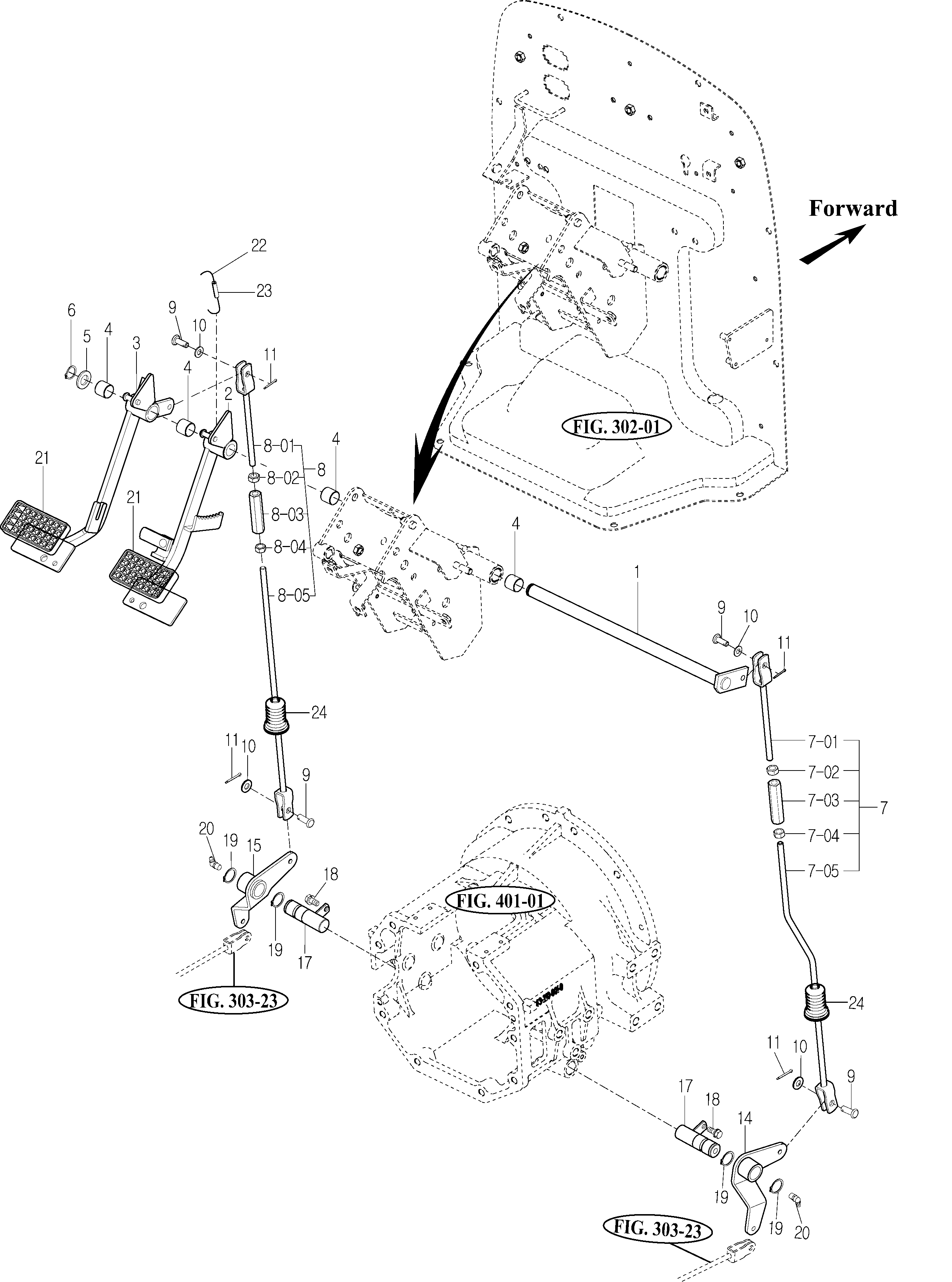 304 - BRAKE PEDAL & LINK