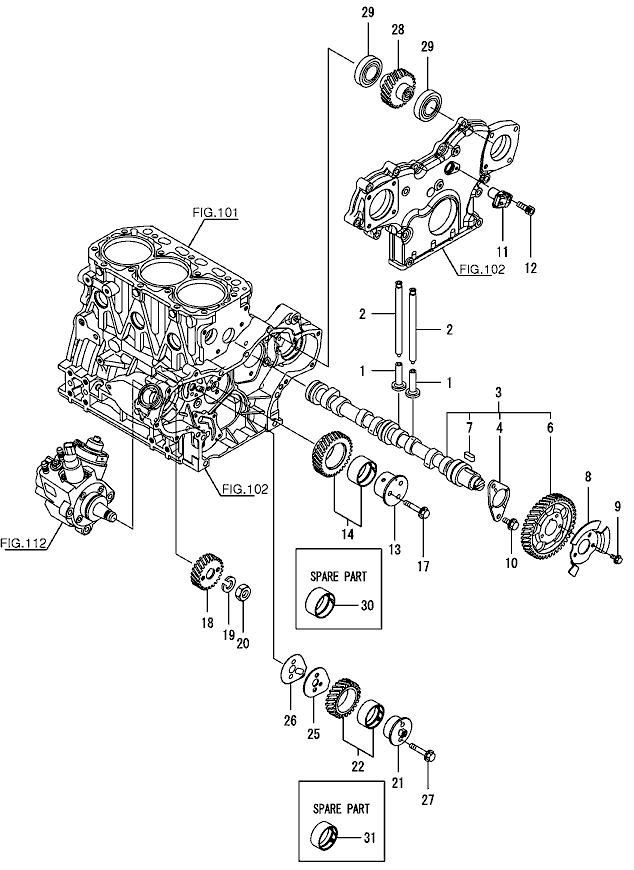 108 - CAMSHAFT & DRIVING GEAR