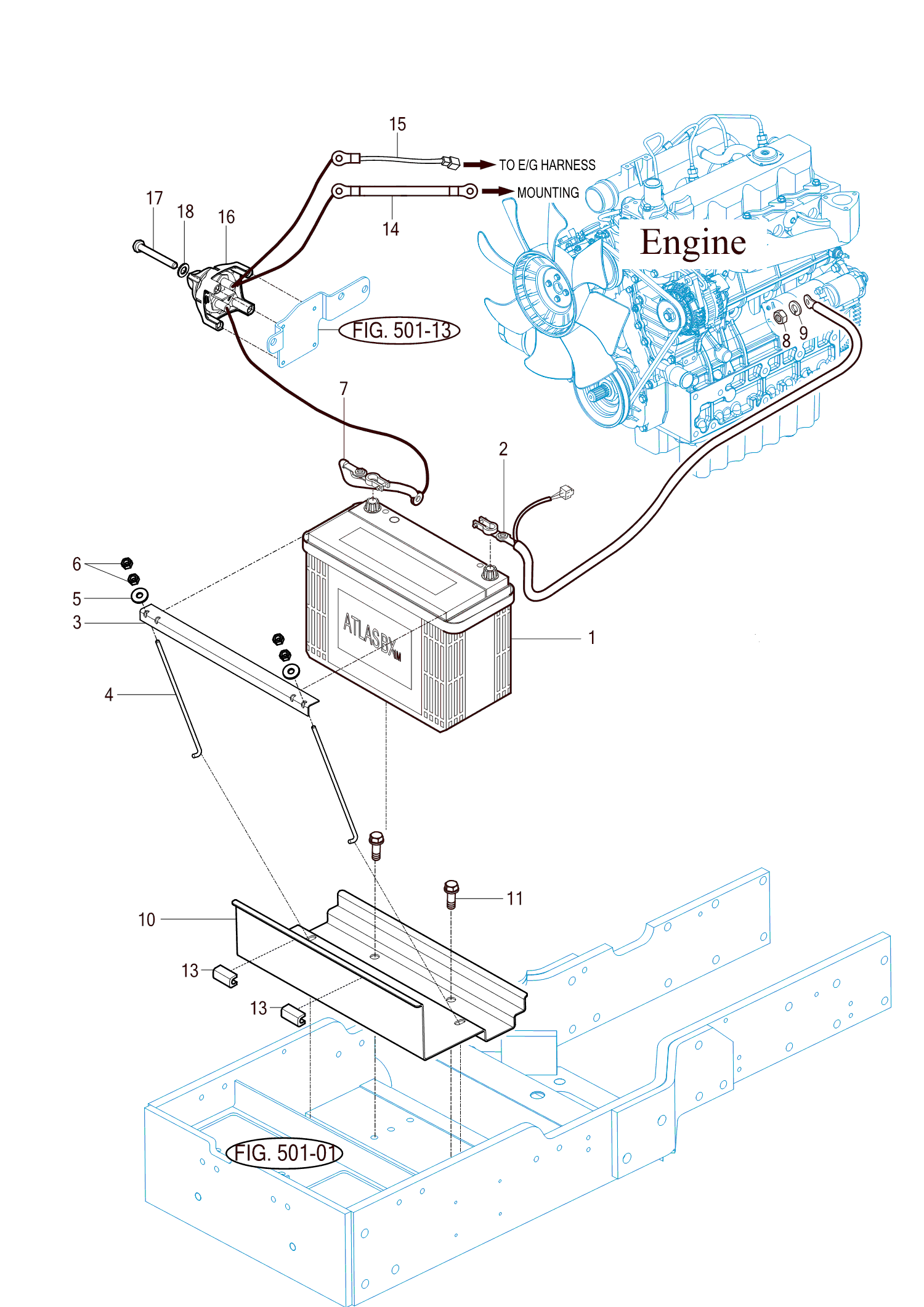 801 - BATTERY & MOUNTING 801 - BATTERY & MOUNTING