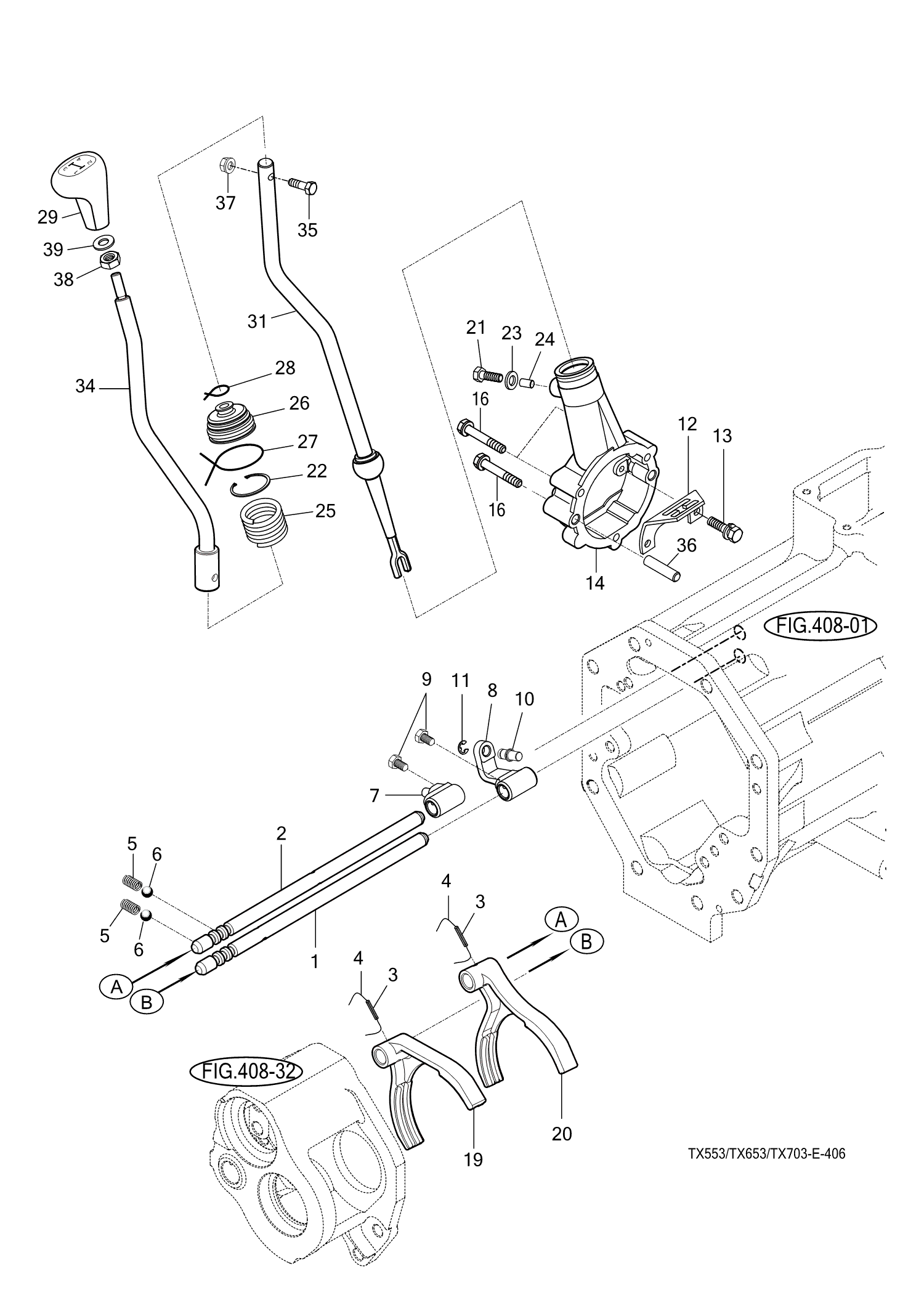 406 - MAIN CHANGE LEVER