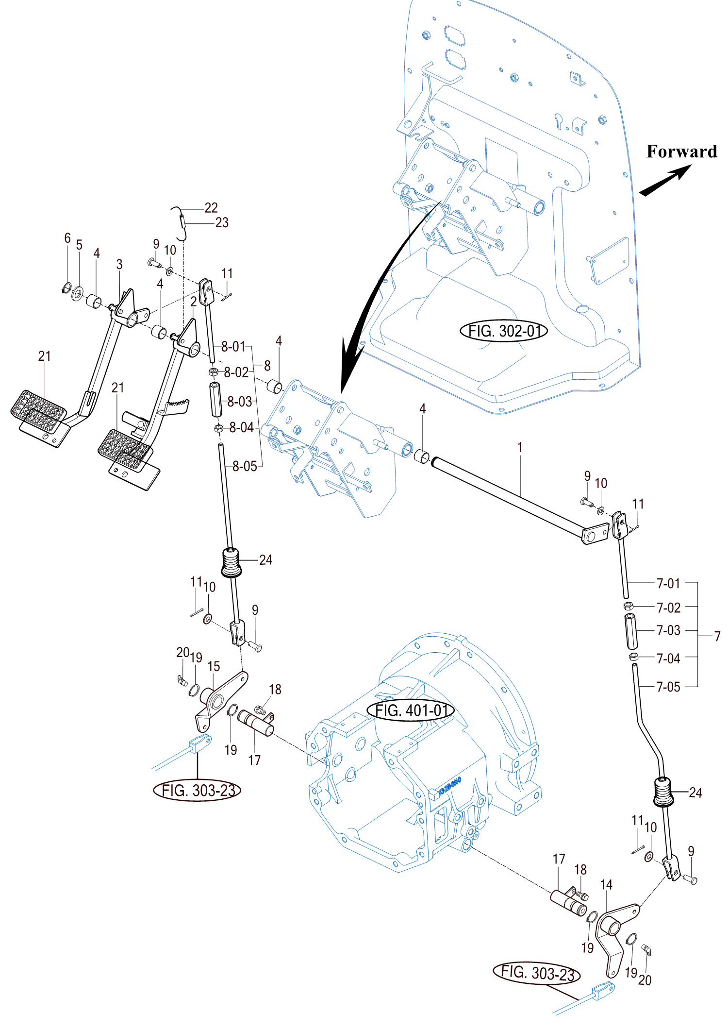 304 - BRAKE PEDAL & LINK