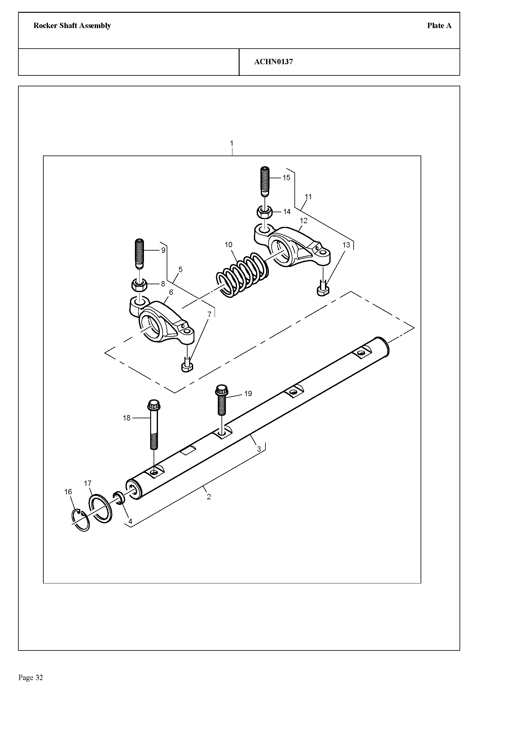 108 - ROCKER SHAFT ASSEMBLY