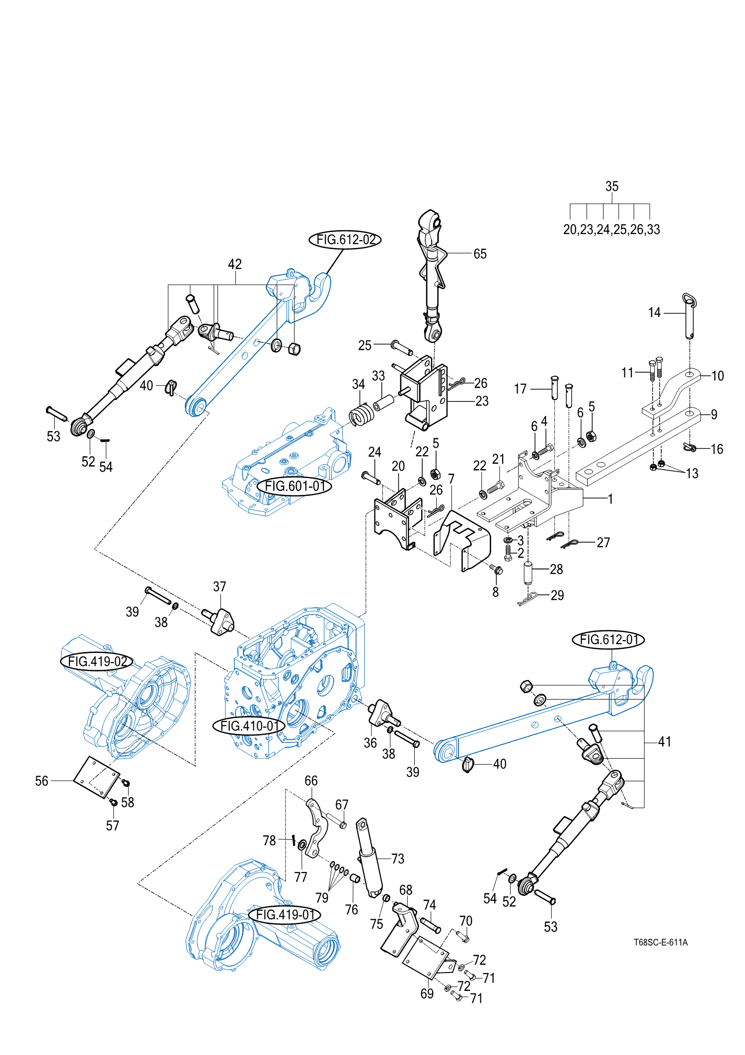 611A - HITCH & 3-POINT LINK