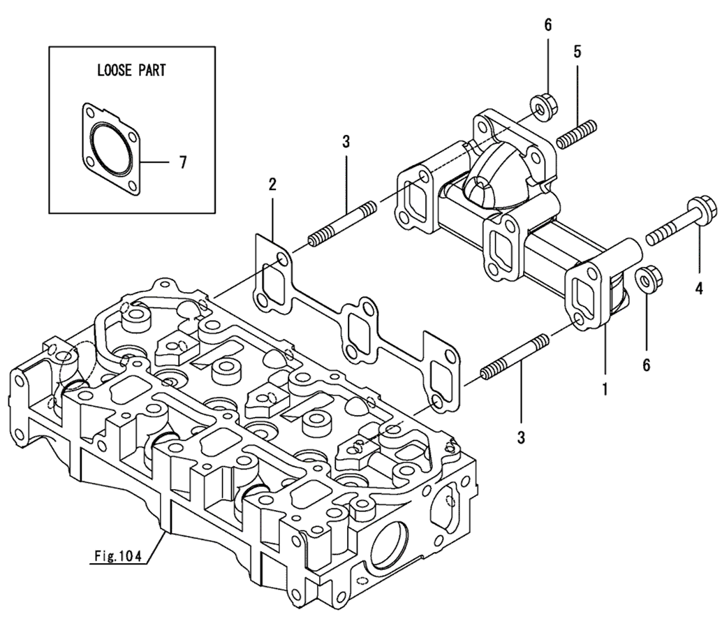 105 - EXHAUST MANIFOLD