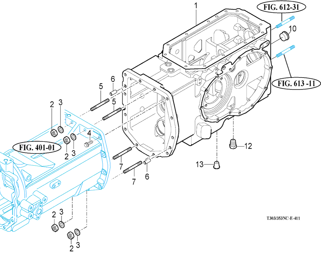 411 - TRANSMISSION REAR CASE