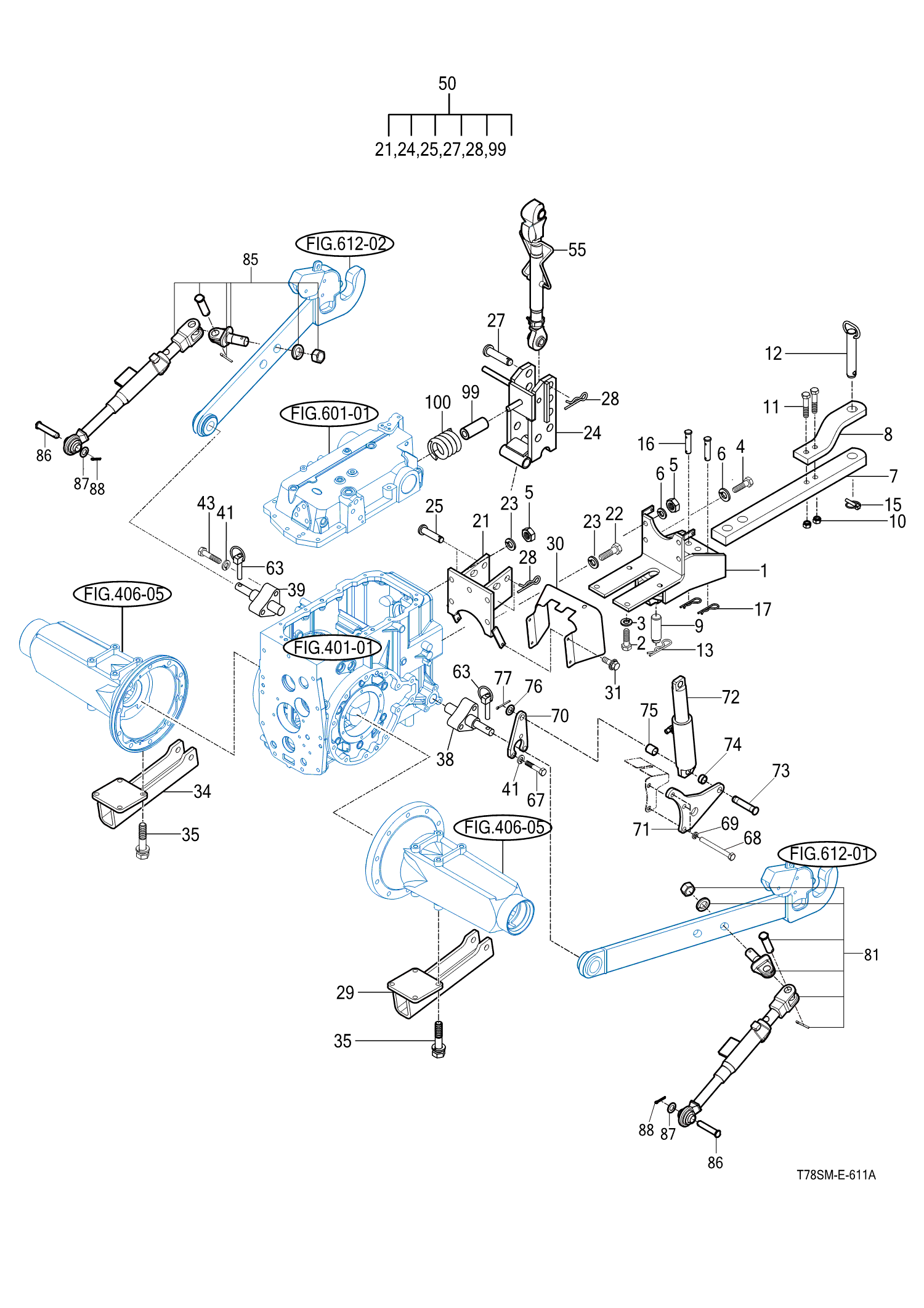 611A - HITCH & 3-POINT LINK