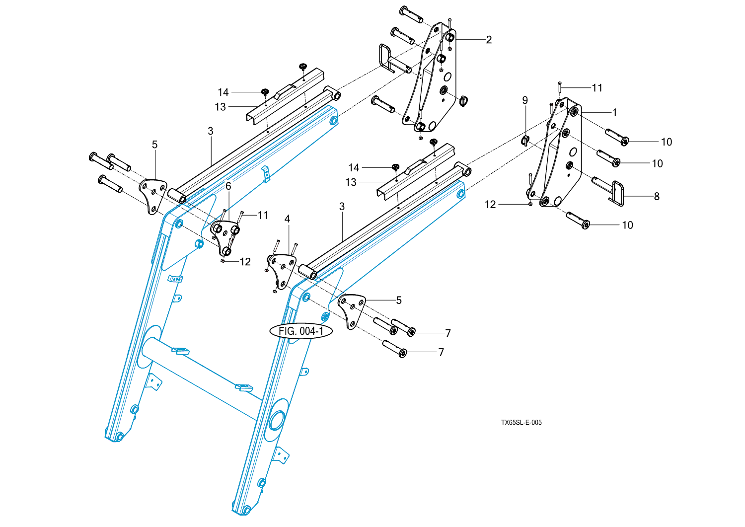 005 - POST & SAFETY BAR ASSEMBLY