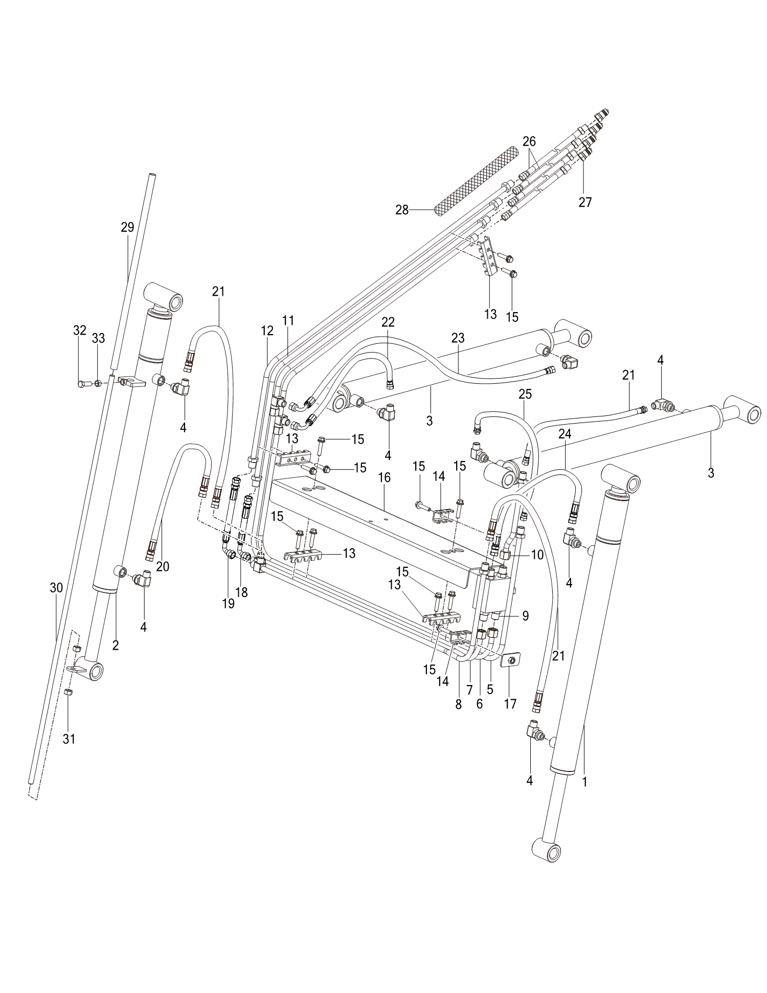008 - HYDRAULIC PIPING ASSEMBLY