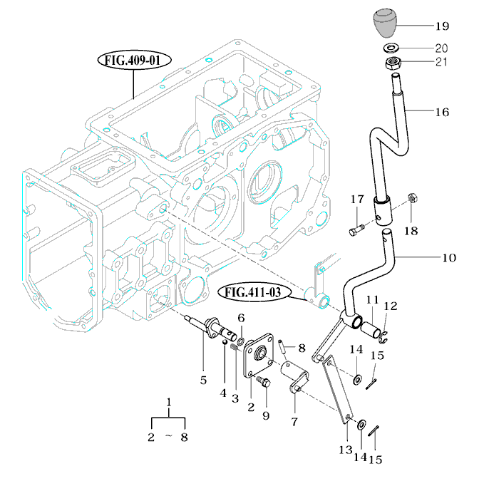 413 - 4WD CHANGE LEVER