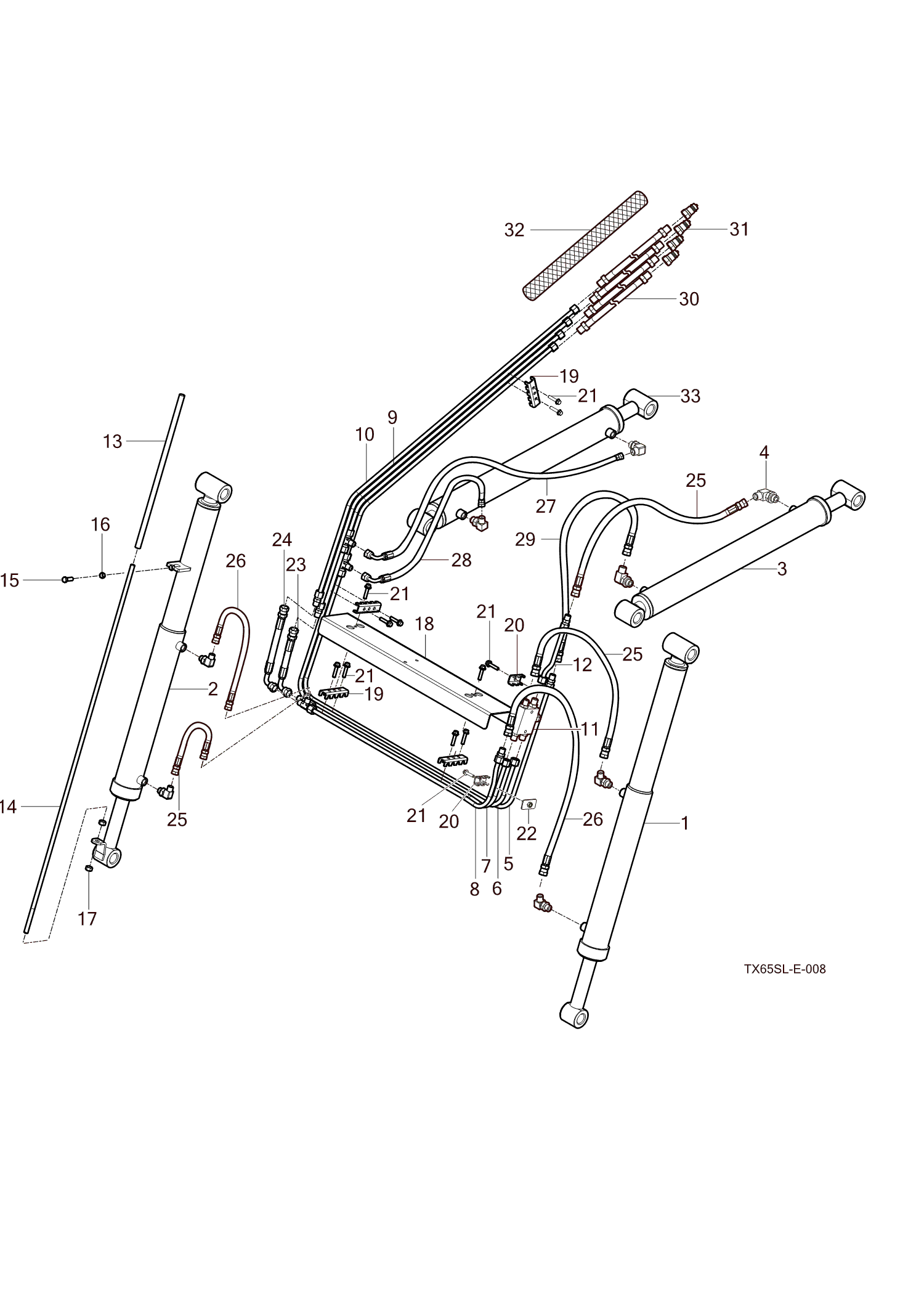 008-2 - HYDRAULIC PIPING ASSY(3RD FUNCTION TYPE)