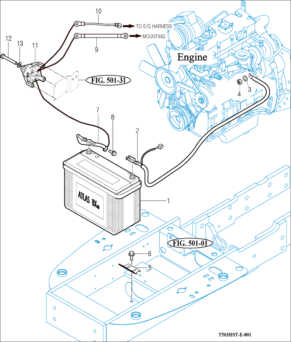 801 - BATTRY & MOUNTING