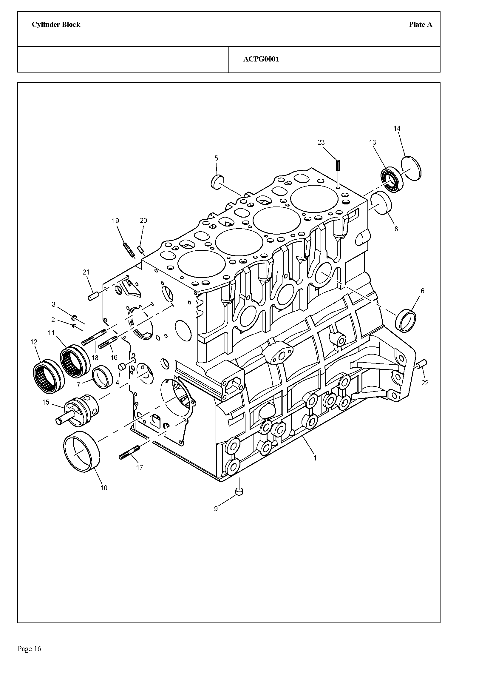 101 - CYLINDER BLOCK ASSEMBLY
