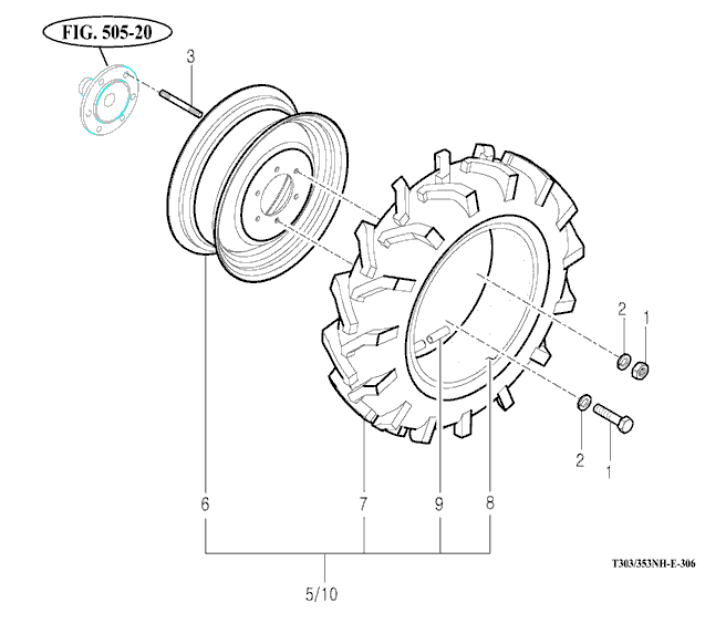 306A - REAR WHEEL MOUNTING