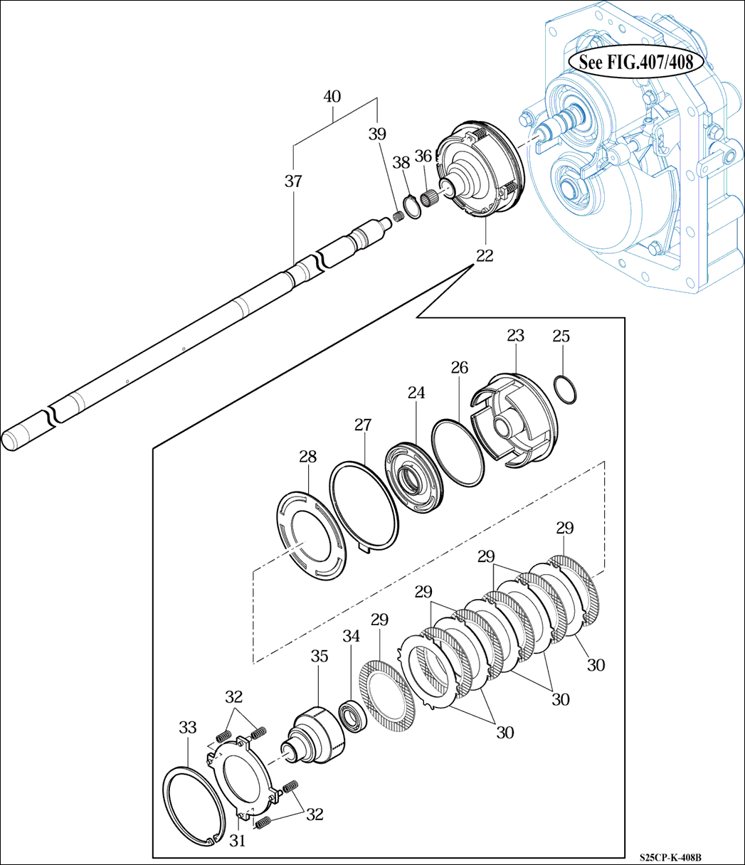 408-2 - PTO CLUTCH ASSY