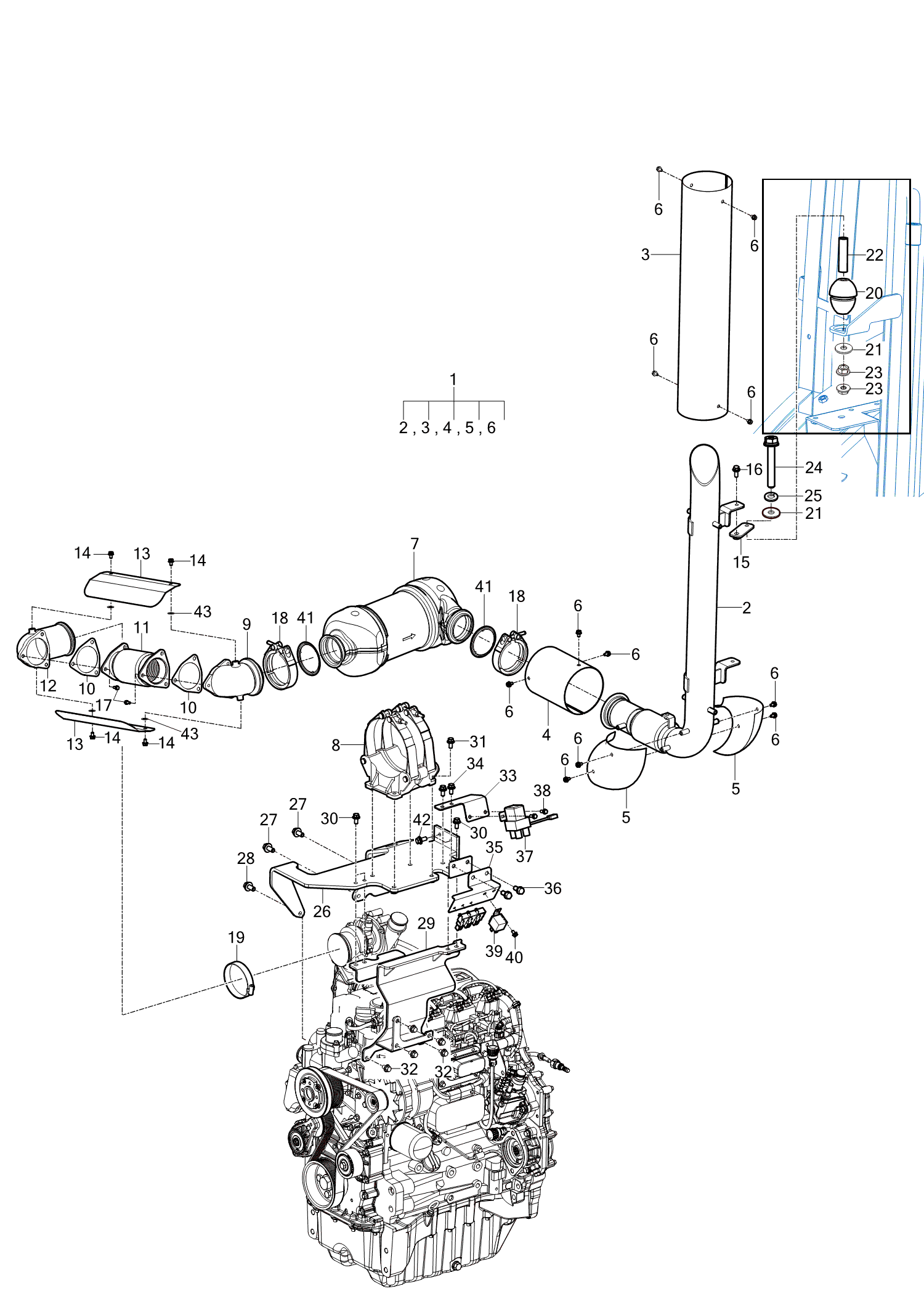 203 - MUFFLER & EXHAUST PIPE