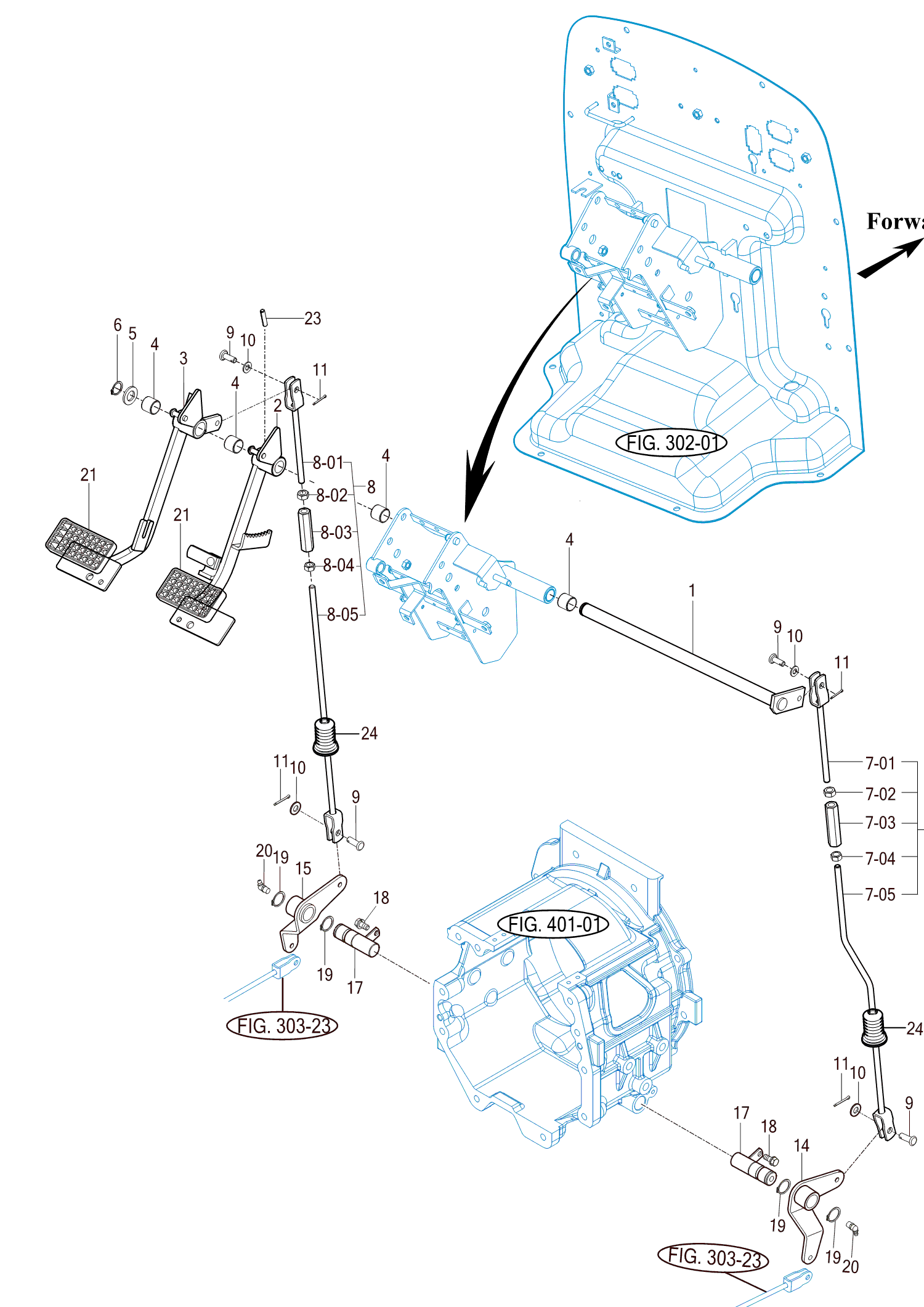 304 - BRAKE PEDAL & LINK