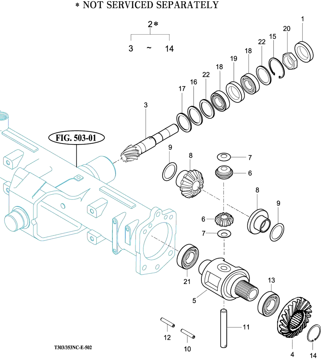502 - FRONT DIFF. GEARS & SHAFT