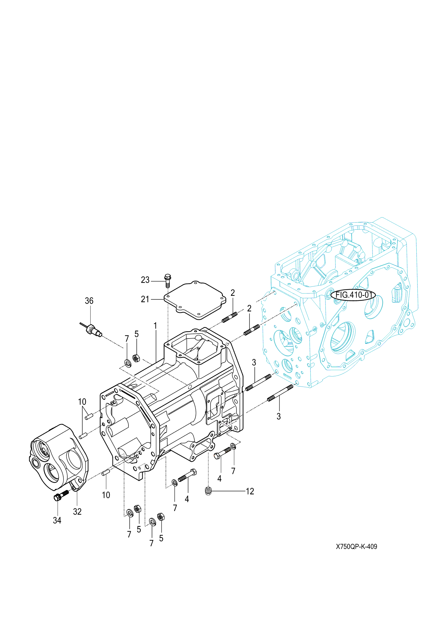 409 - TRANSMISSION MID CASE 409 - TRANSMISSION MID CASE