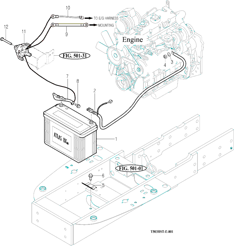 801 - BATTERY & MOUNTING