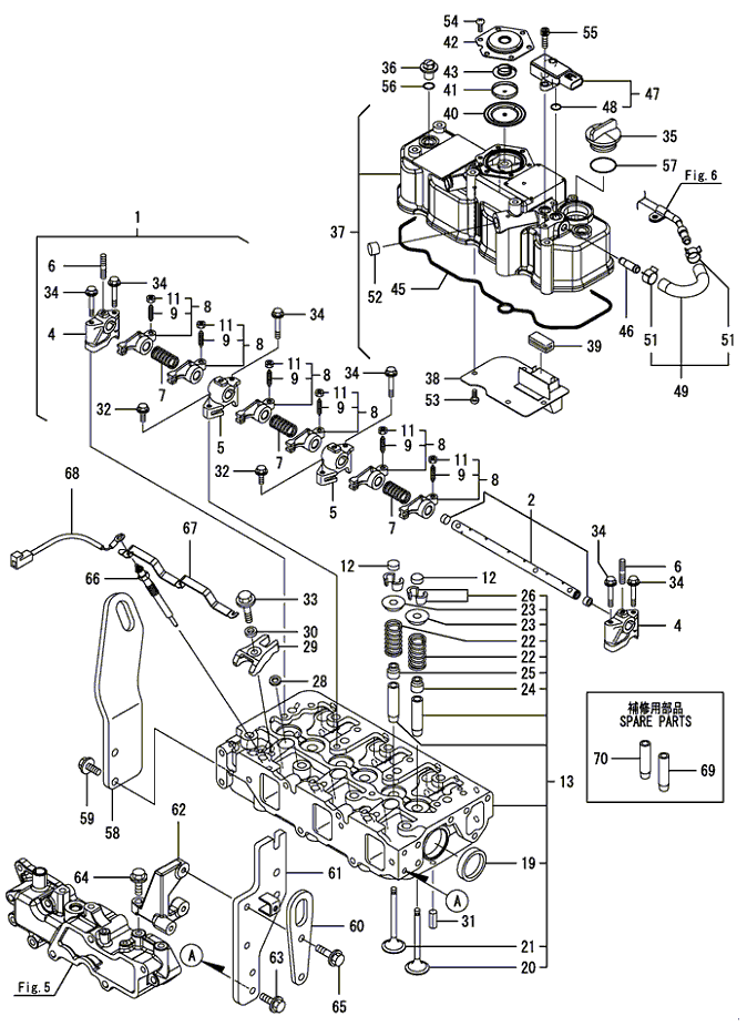 104 - CYLINDER HEAD & BONNET