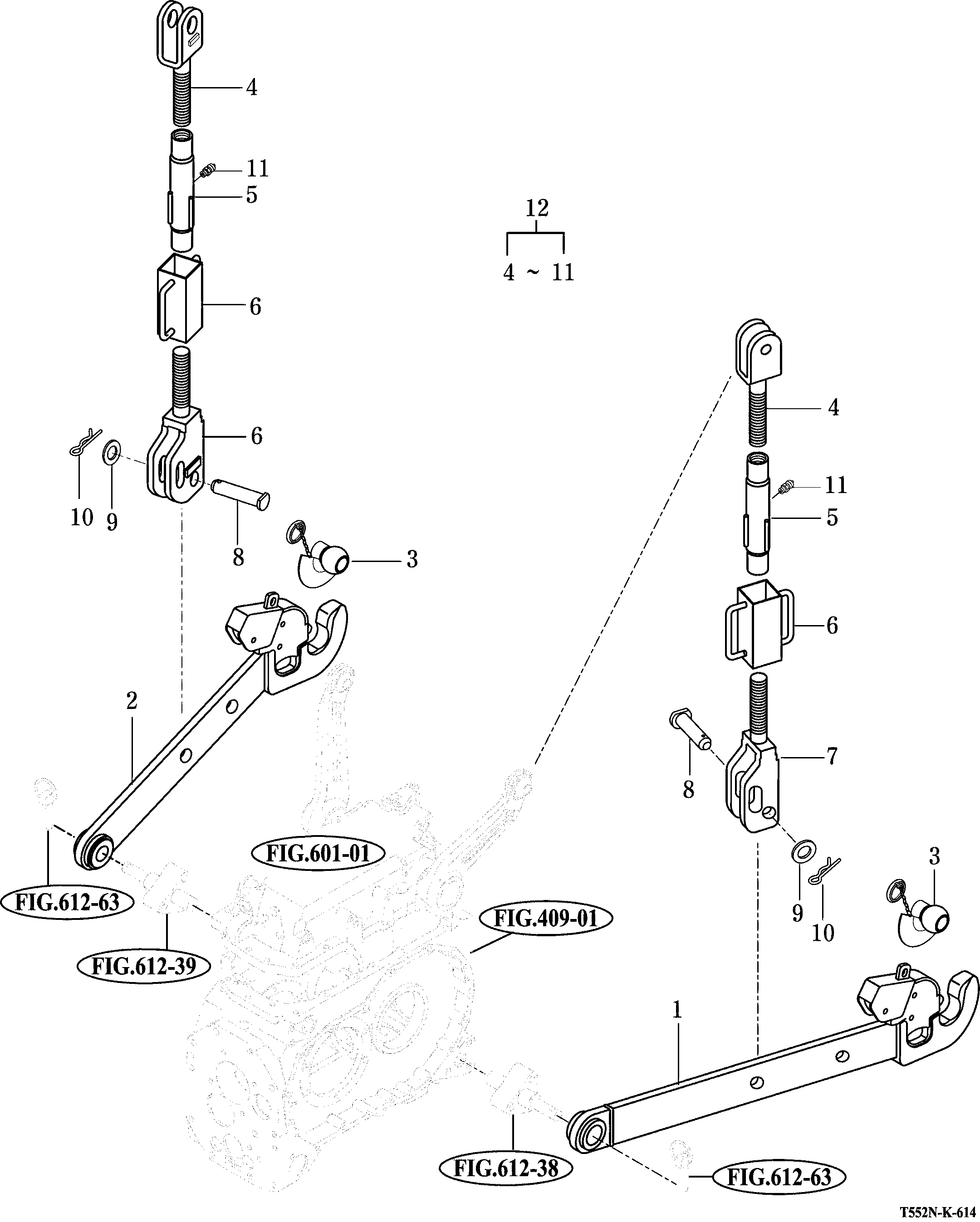 614 - LOWER LINK AND LIFT RODS