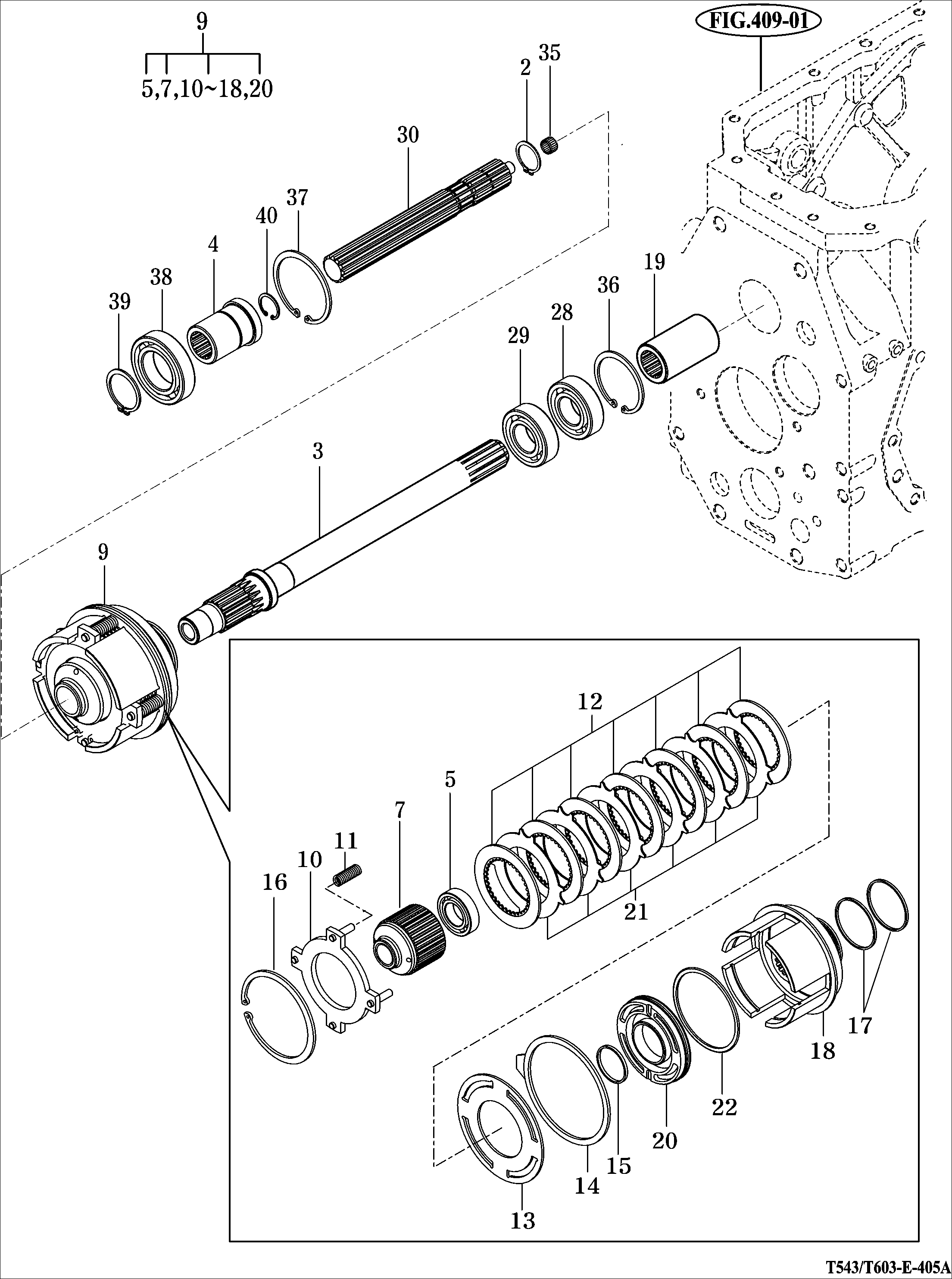 405 - P.T.O. DRIVESHAFT