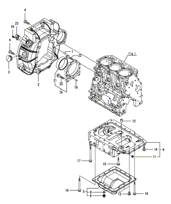 103 - FLYWHEEL HOUSING & OIL SUMP 103 - FLYWHEEL HOUSING & OIL SUMP