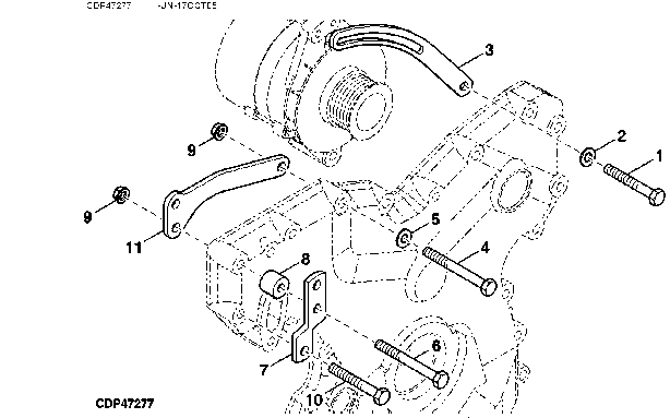 143 - ALTERNATOR ADJUSTMENT STRAP AND BRACKET