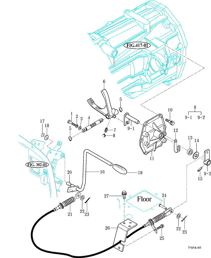 413 - SUB CHANGE LEVER