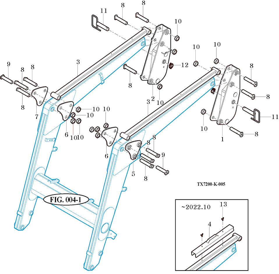 005 - POST & SAFETY BAR ASSEMBLY
