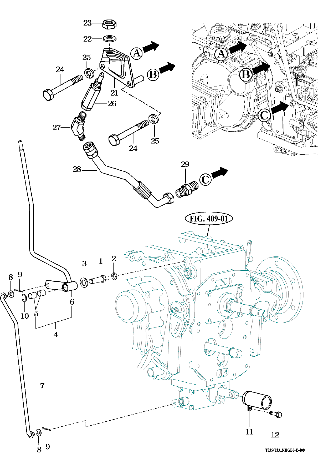 408 - MID P.T.O LEVER & SAFETY STOPPER
