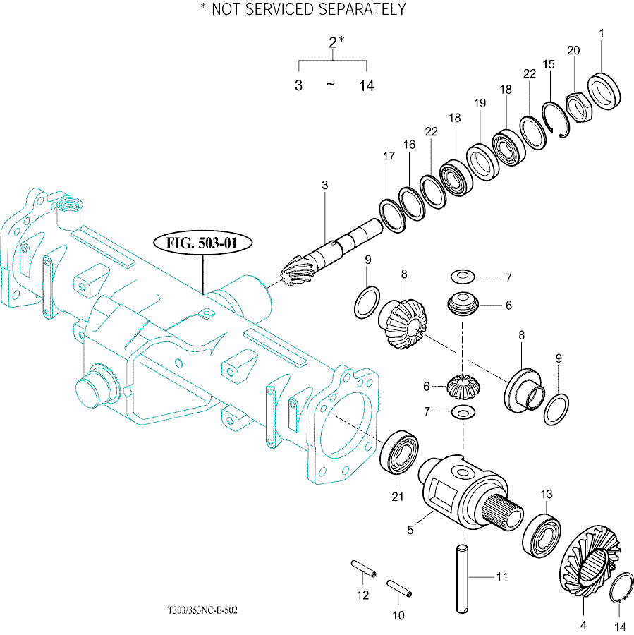 502 - FRONT DIFFERENTIAL GEARS & SHAFT
