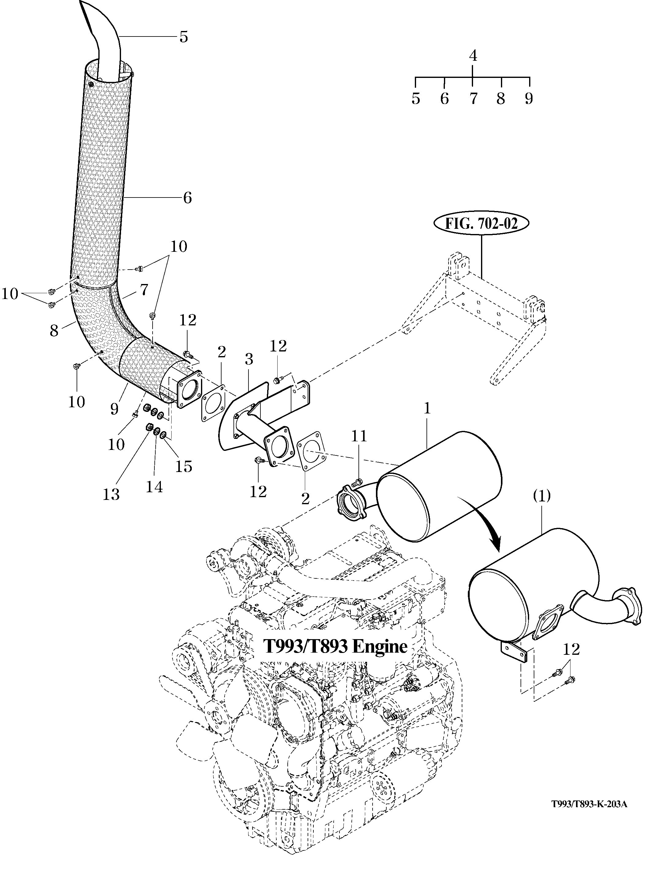 203A - MUFFLER & EXHAUST PIPE