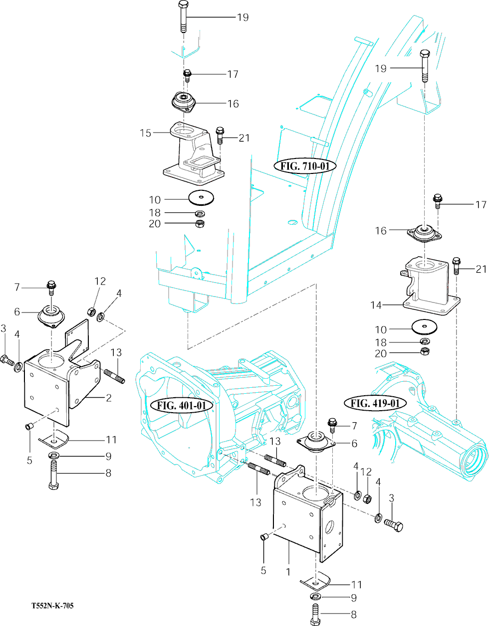 705 - FRONT AND REAR MOUNTINGS