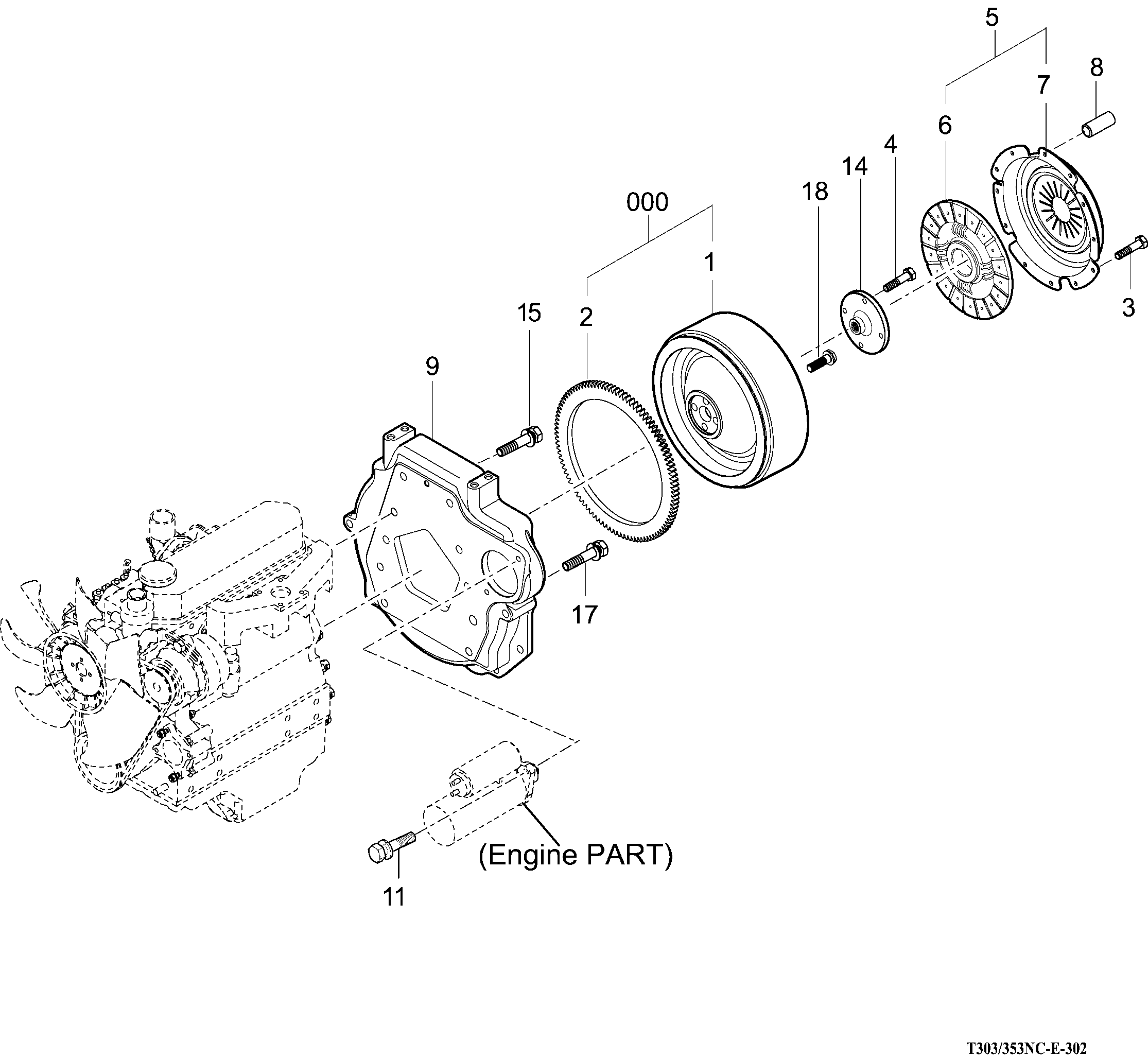 302 - FLYWHEEL & CLUTCH