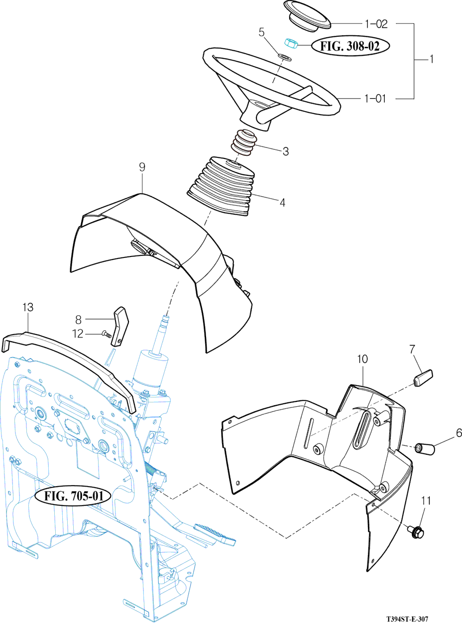 307 - STEERING WHEEL & DASH COVER