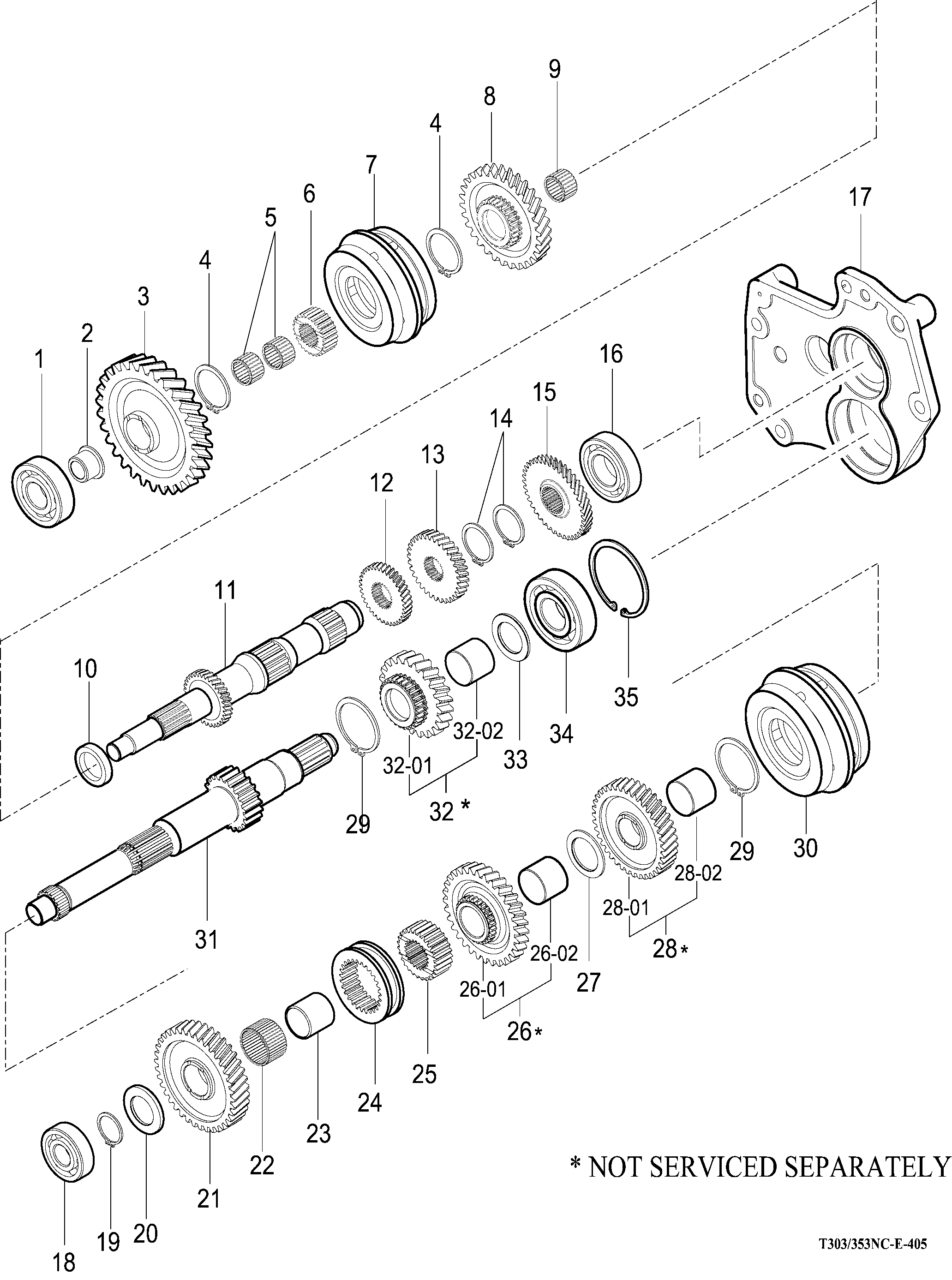 405 - MAIN CHANGE GEARS & REVERSE GEARS