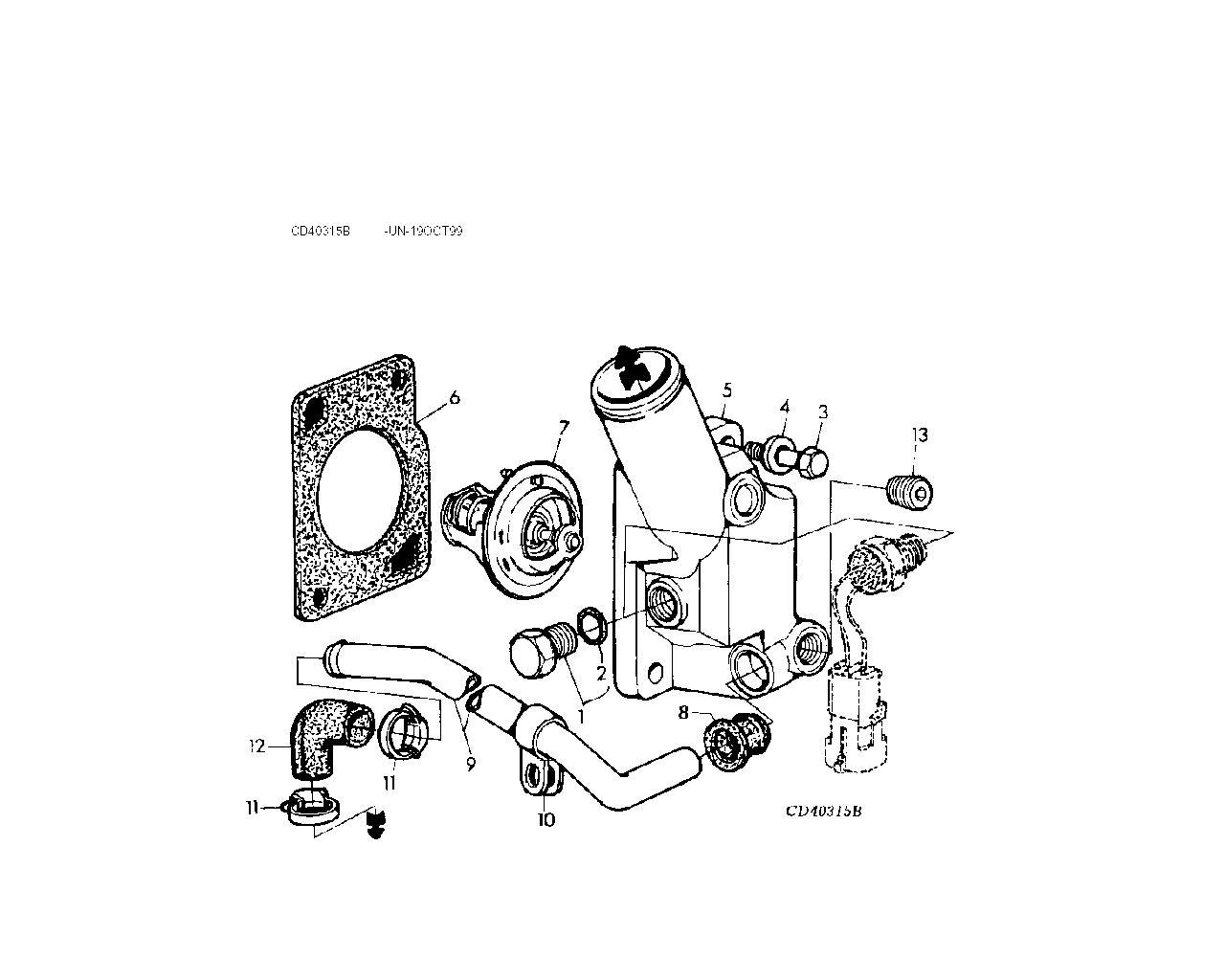 123 - WATER PUMP AND THERMOSTAT