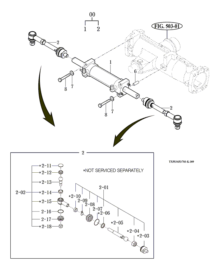 309 - POWER STEERING CYLINDER