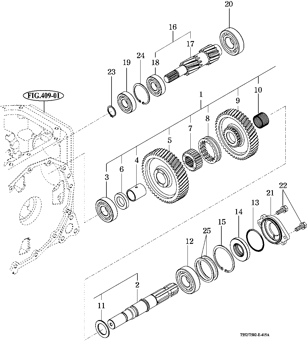 415 - P.T.O CHANGE GEARS