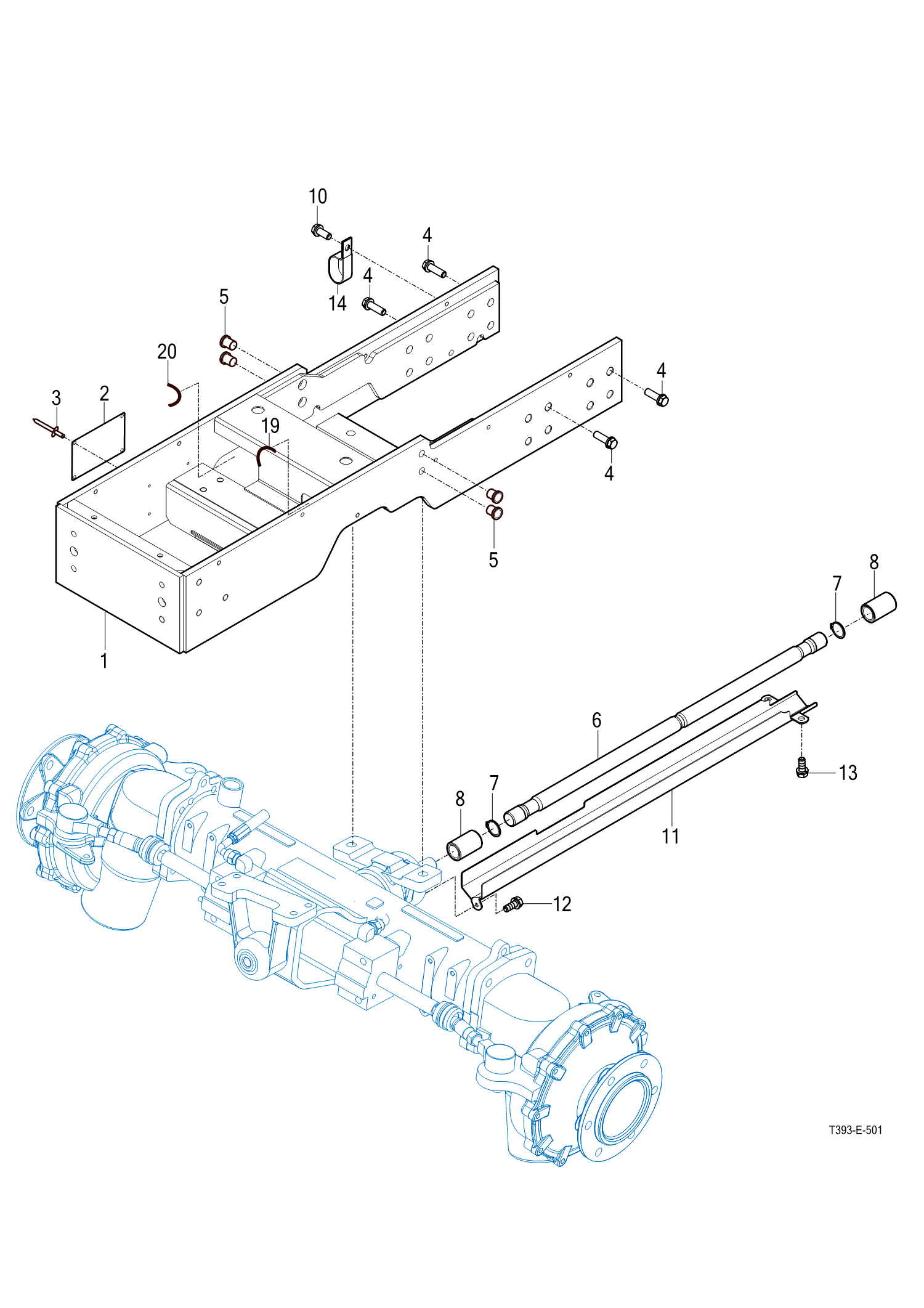 501 - FRONT AXLE BRACKET (2021-07-31 ~)