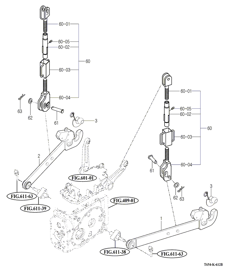 612B - LOWER LINK & LIFT ROD(EU)