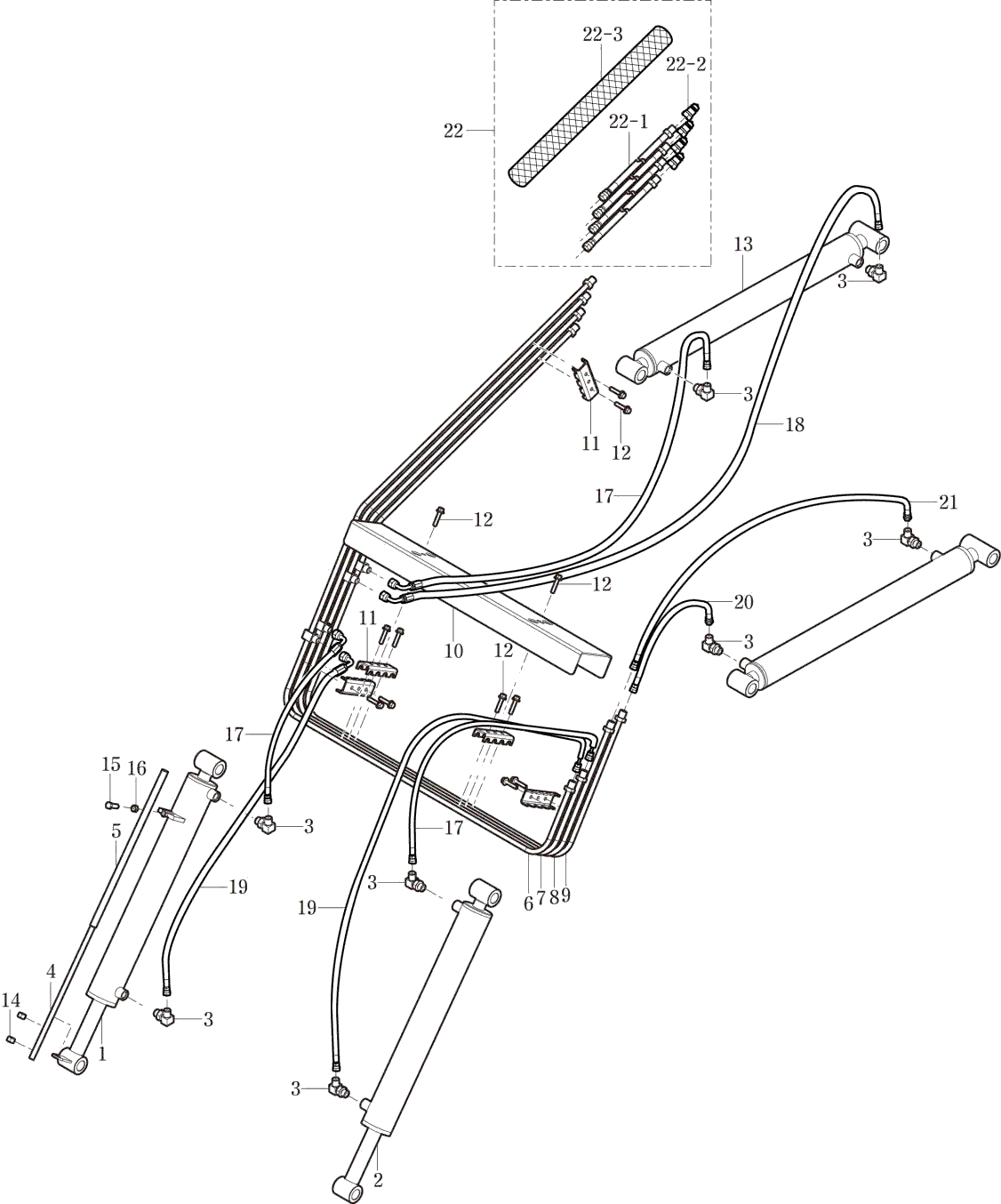 008 - HYDRAULIC PIPING ASSEMBLY