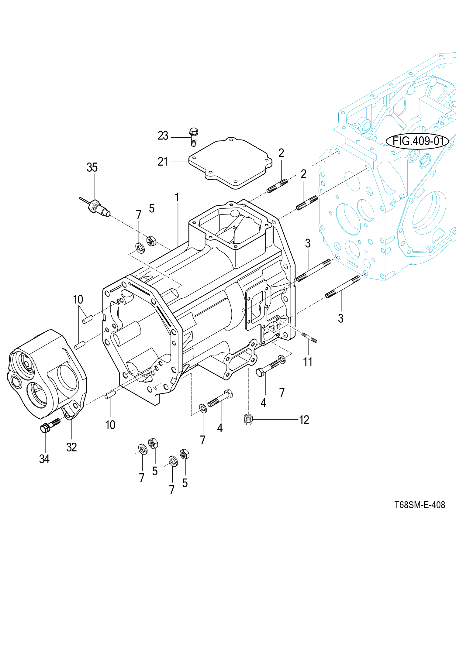 408 - TRANSMISSION MID CASE