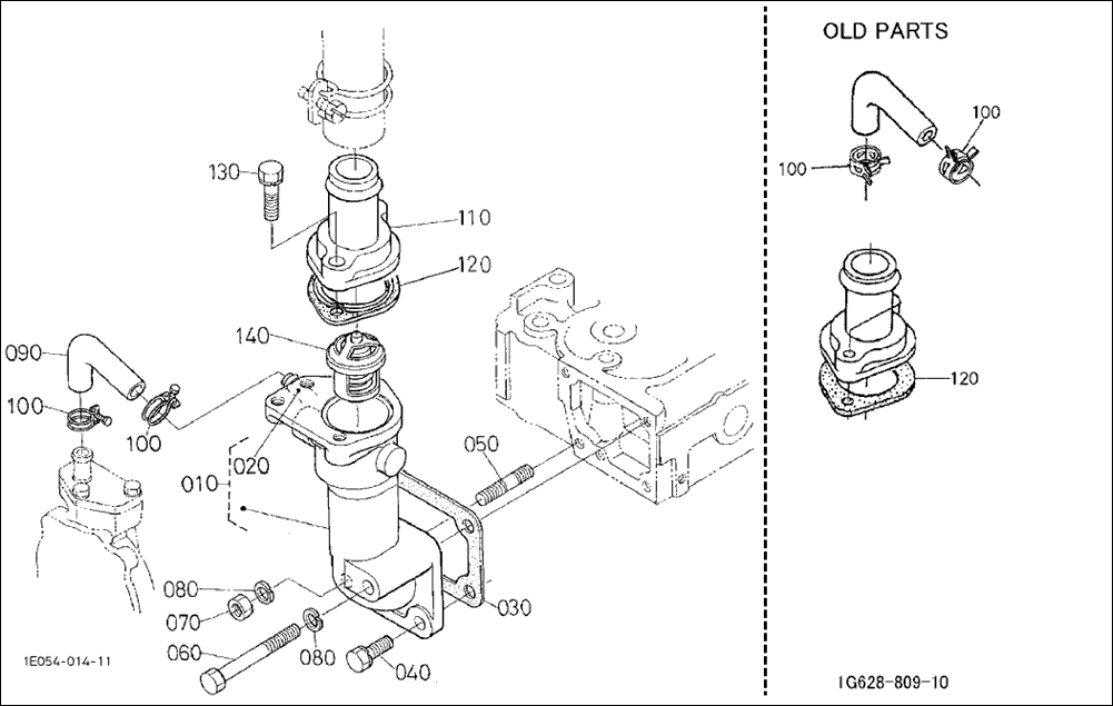 E-500 - COOLING FLANGE AND THERMOSTAT